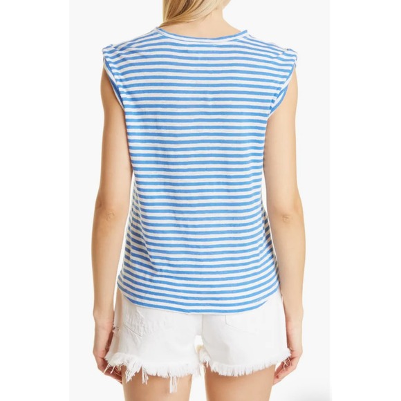 FRAME Roll Cuff Organic Linen Muscle in Jet Stream Multi Size S - Picture 2 of 11